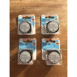 3 Pack Invisibobble Power HairHalo Strong Grip Hair Rings, Black, 4 CT